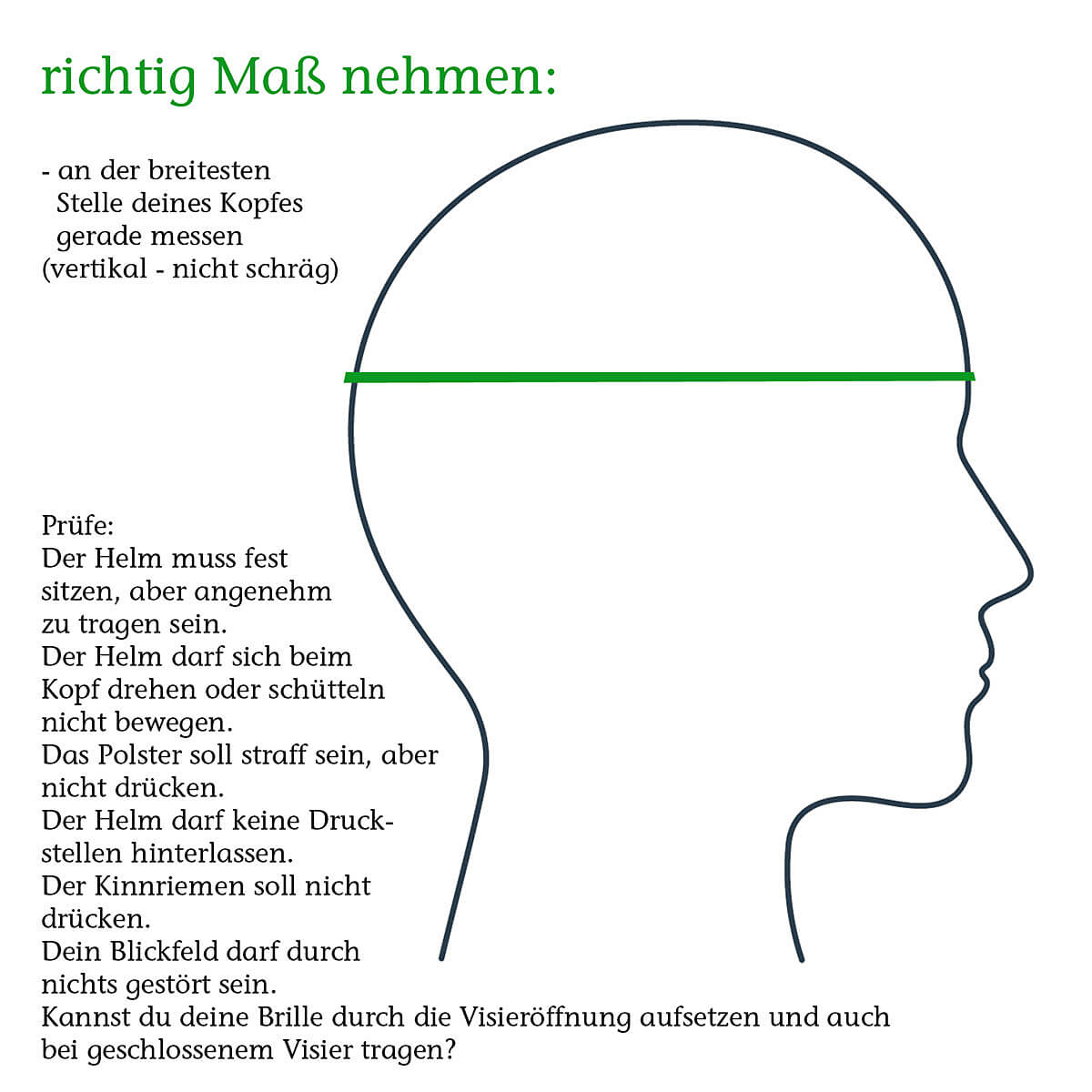 Anleitung Helmgröße messen