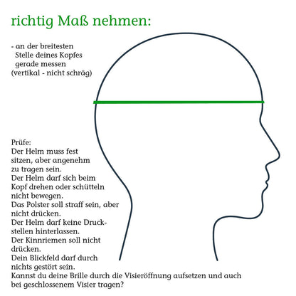 Anleitung Helmgröße messen